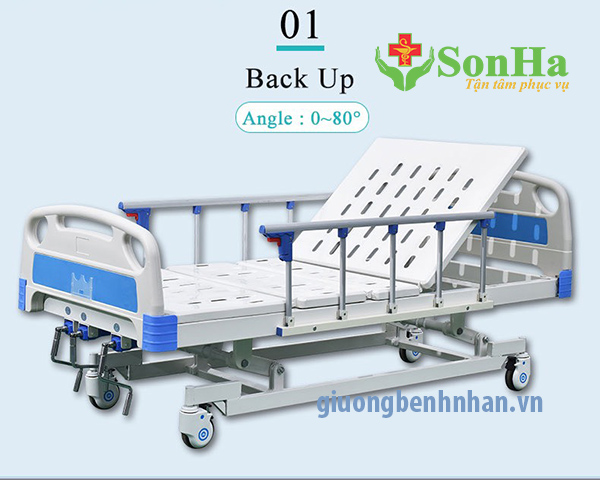 tính năng nâng đầu Giường Bệnh Nhân 3 Tay Quay NKM-B03